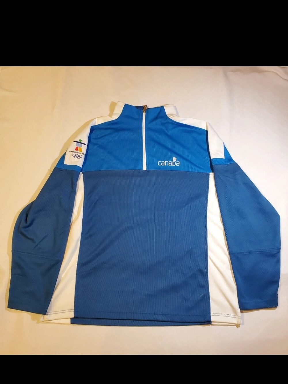 Vancouver 2010 Olympics Team Canada Pullover Jacket Mens Size XL 1/4 Zip Blue